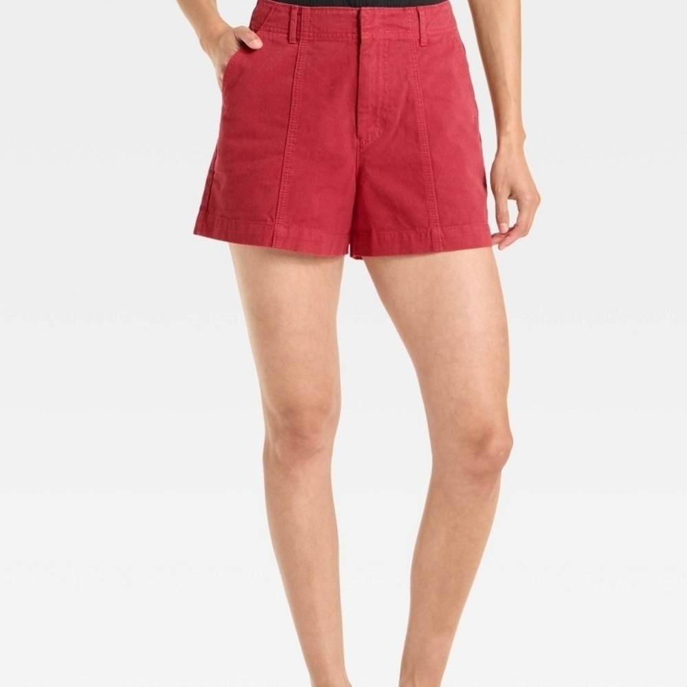 Women's Red Casual Shorts